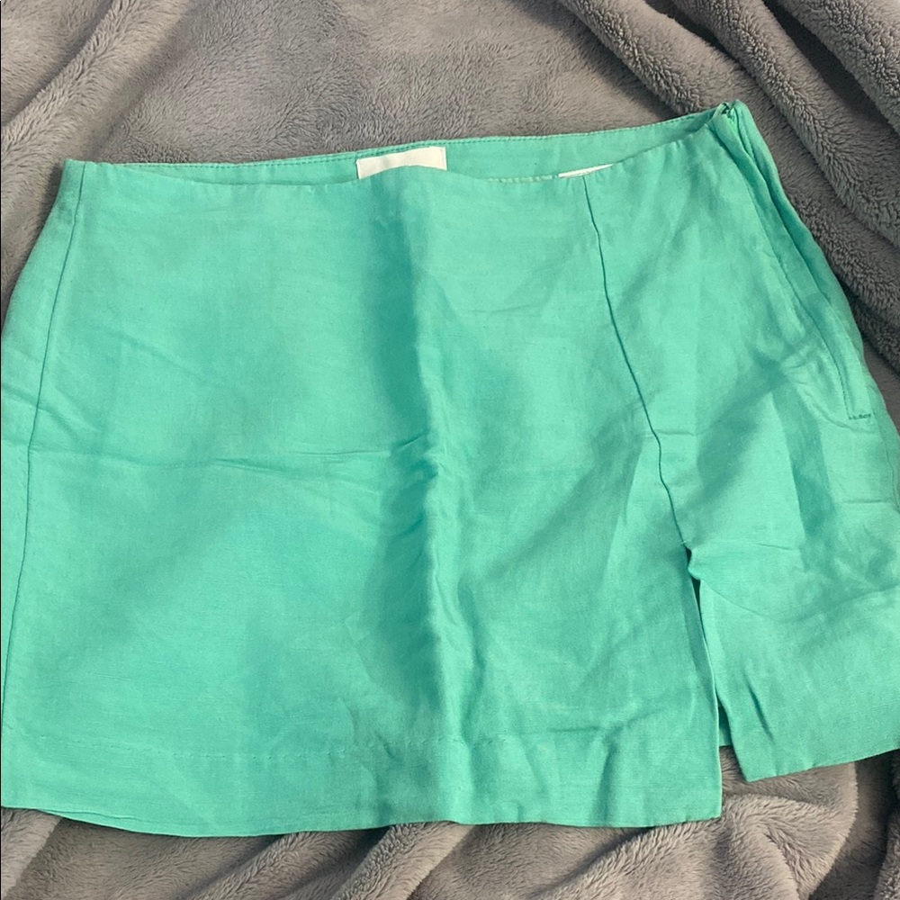 H&M Green Mini Pencil Skirt with Slit